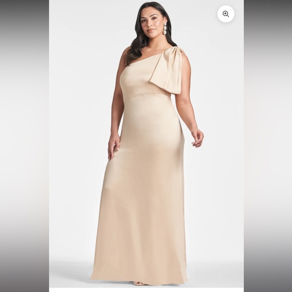 SACHIN & BABI Chelsea Bow Gown Champagne size 8 NWT - Picture 13 of 14